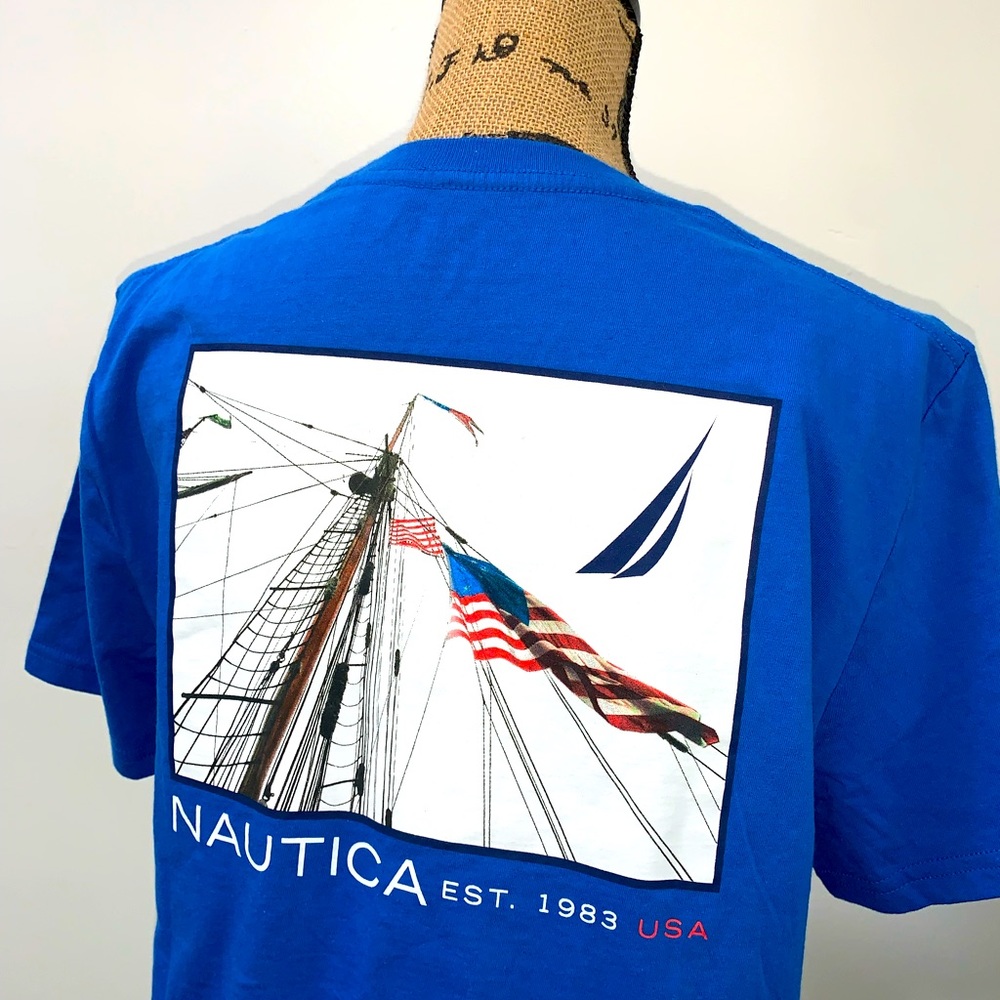 Nautica shirt  medium men’s shirt flag patriotic supreme 22